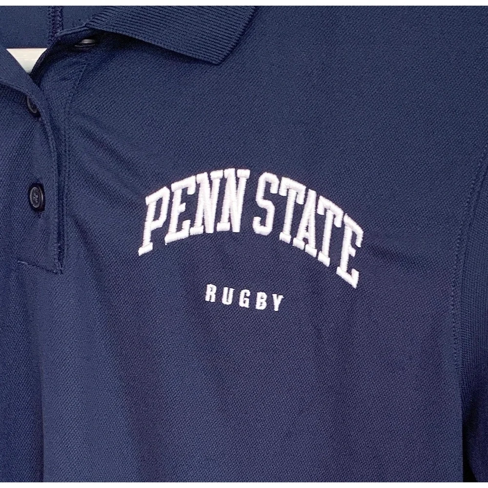 Nike Penn State Rugby Dri-Fit Polo Shirt Navy Blue Medium Short Sleeve